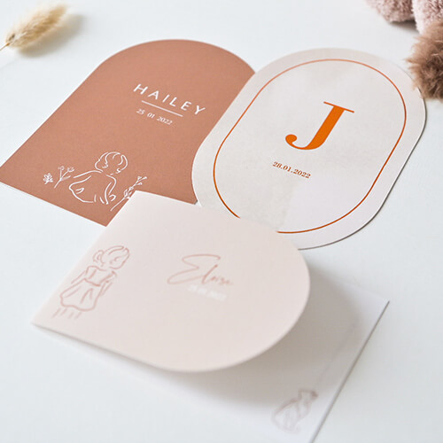 geboortekaartje jongen meisje bijzondere vorm